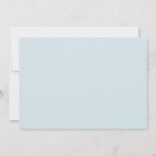 モダン男の赤ちゃん写真シンプル書道オーバーレイ 案内状 (裏面)