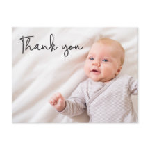 モダン男の赤ちゃん写真誕生ありがとうカスタム