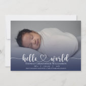 モダン男の赤ちゃん告知フォトスクリプト 案内状 (正面)