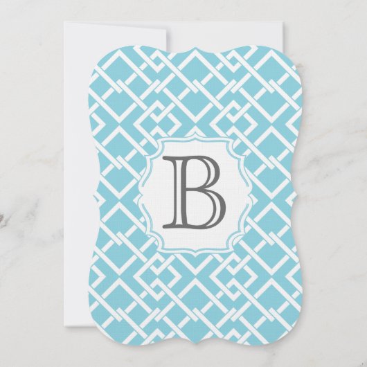 モダン男の赤ちゃん幾何正方形パターンシャワー 招待状 (裏面)