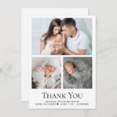 モダン男の赤ちゃん3写真誕生Stat サンキューカード (正面/裏面)