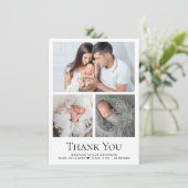 モダン男の赤ちゃん3写真誕生Stat サンキューカード (スタンド正面)