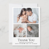 モダン男の赤ちゃん3写真誕生Stat サンキューカード (正面)