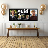 モダン男らし卒業写真コラージュ 横断幕