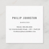 モダン男らし白ストライプ色 スクエア名刺 (裏面)