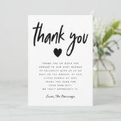 モダン男女兼用シャワーシンプルハート サンキューカード (スタンド正面)