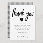 モダン男女兼用シャワーシンプルハート サンキューカード (正面/裏面)