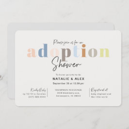 モダン男女兼用シンプル養子縁組 招待状