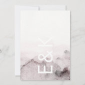 モダン男女兼用ブラック結婚インク 招待状 (裏面)