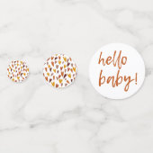 モダン男女兼用Hello Baby Shower コンフェッティ (裏面)