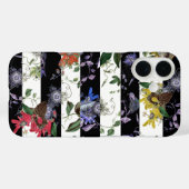 モダン異国カラフル花白黒ストライプ Case-Mate iPhoneケース (裏面 (横))