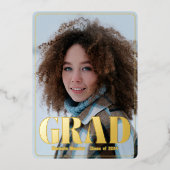 モダン発表と卒業パーティー招待状 箔シーズンカード (正面)