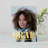 モダン発表と卒業パーティー招待状 箔シーズンカード (立ち正面)