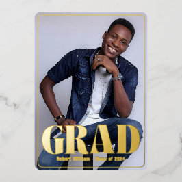 モダン発表と卒業パーティー招待状 箔シーズンカード