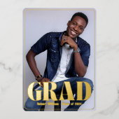 モダン発表と卒業パーティー招待状 箔シーズンカード (正面)