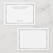 モダン白お洒落銀、アドバイスカード エンクロージャーカード (正面/裏面)