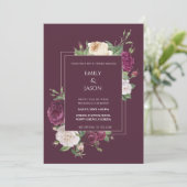 モダン白とブルグディ 招待状 (スタンド正面)