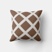 モダン白と茶色の十字架ストライプ クッション (裏面)