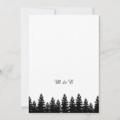 モダン白と黒の冬のミニマリスト 招待状 (裏面)