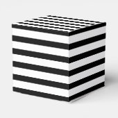 モダン白と黒の水平ストライプ贈り物 フェイバーボックス (裏面サイド)