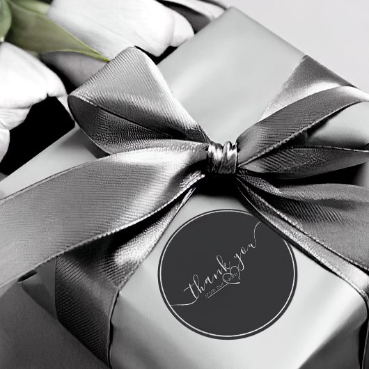 モダン白と黒エレガントの書結婚道 ラウンドシール