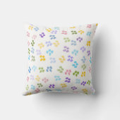 モダン白の抽象芸術色彩の鮮やかカラフルのパターン クッション (裏面)