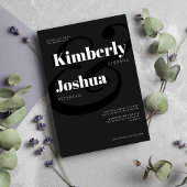 モダン白はっきりした結婚タイポグラフィ 招待状