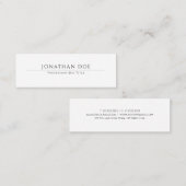 モダン白エレガントシンプルデザイントレンディーテンプレート スキニー名刺 (正面/裏面)