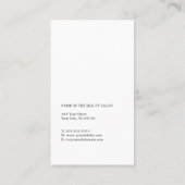 モダン白エレガントストライプフェイク金ゴールドHairStylist 名刺 (裏面)