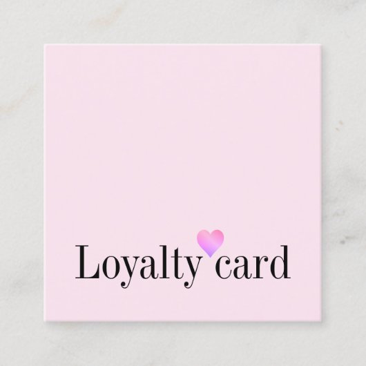 モダン白エレガントピンクハート美しいロイヤリティ ロイヤリティカード (正面)