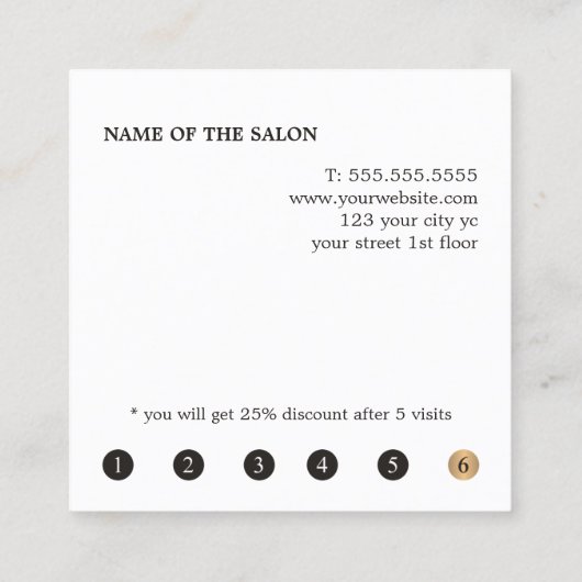 モダン白エレガントピンクハート美しいロイヤリティ ロイヤリティカード (裏面)