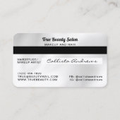 モダン白エレガント絹クレジットカード 名刺 (裏面)