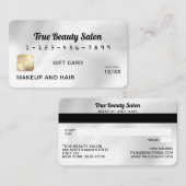 モダン白エレガント絹クレジットギフトカード 名刺 (正面/裏面)