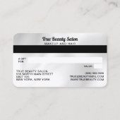 モダン白エレガント絹クレジットギフトカード 名刺 (裏面)