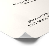 モダン白エレガント花，価格表 ポスター (角)