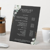 モダン白エレガント花，価格表 台座サイン (インサイチュ)