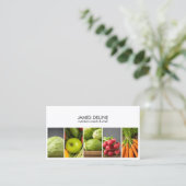 モダン白エレガント菜栄養士シェフ 名刺 (スタンド正面)