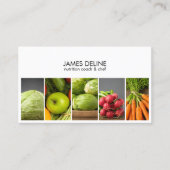 モダン白エレガント菜栄養士シェフ 名刺 (正面)