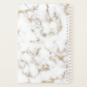 モダン白エレガント金ゴールド大理石名 – プランナー (裏面)