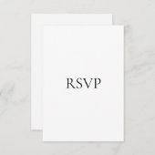 モダン白エレガントRSVPカード 出欠カード (正面/裏面)