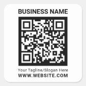 モダン白カスタムQRコードプロフェッショナル スクエアシール (正面)