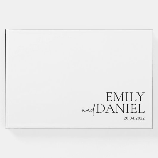 モダン白シンプルと黒 ゲストブック (正面)