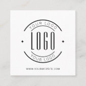 モダン白シンプルロゴの追加 スクエア名刺 (正面)