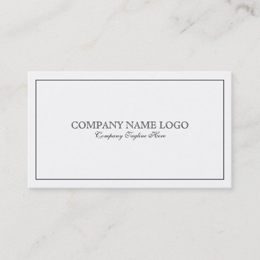 モダン白シンプル錫ブラック縁ど 名刺 (正面)