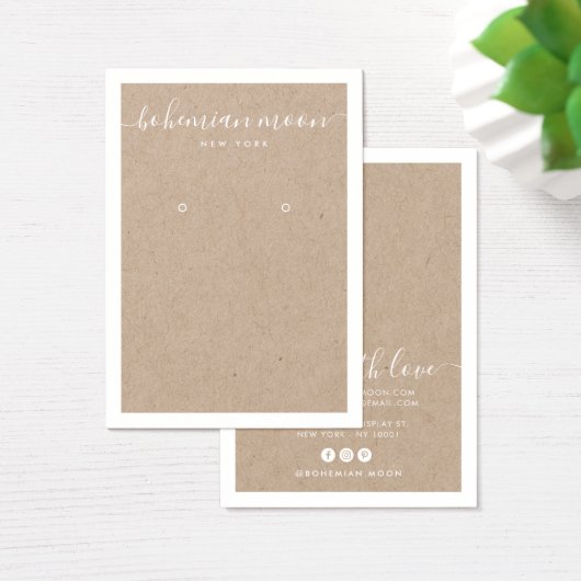 モダン白スクリプトクラフトイヤリング表示カード (デスク)