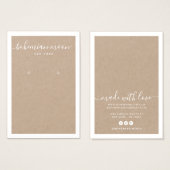 モダン白スクリプトクラフトイヤリング表示カード (正面&裏面)