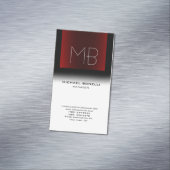 モダン白スタイリッシュモノグラムの マグネット名刺 (インサイチュ)