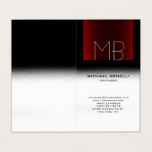 モダン白スタイリッシュモノグラムの 名刺 (外部フラット)