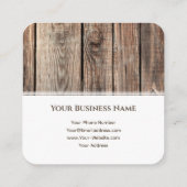 モダン白ストライプ木材インテリアエレガント スクエア名刺 (裏面)