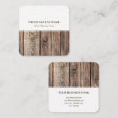 モダン白ストライプ木材インテリアエレガント スクエア名刺 (正面/裏面)